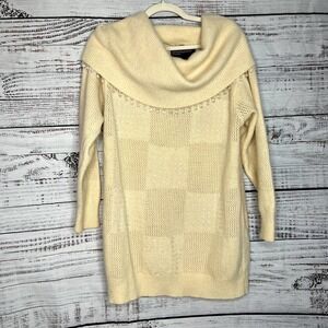 Spree Woman Lambswool & Angora Blend Cowl Neck Beaded Sweater Vintage 1X